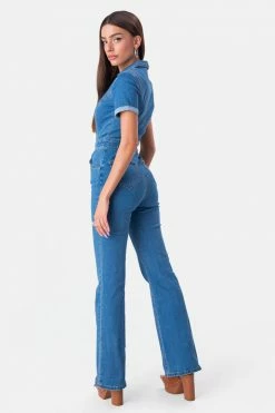 Coupon 👍 Adika Rosario Flared Denim Boilersuit 🤩 8 Adika Rosario Flared Denim Boilersuit