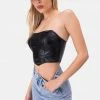 Adika Cody Faux Leather Corset Top