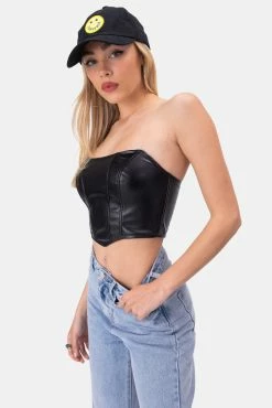 Adika Cody Faux Leather Corset Top