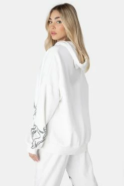 Adika Flames Diamante Detail Hoodie OUTLET