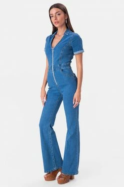 Coupon 👍 Adika Rosario Flared Denim Boilersuit 🤩 7 Adika Rosario Flared Denim Boilersuit