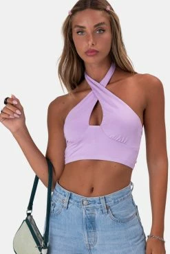 Adika Wilson Wrap Halter Crop Top