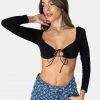 Adika Sweetheart Tie Front Crop Top