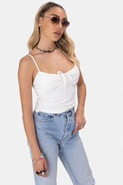 Adika Moritz Tie-Front Ribbed Top OUTLET