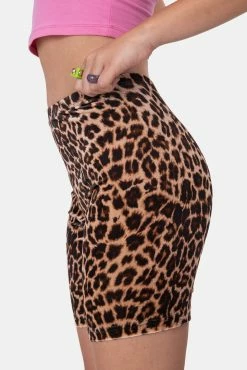 Adika OUTLET Cheetah Biker Velvet Shorts