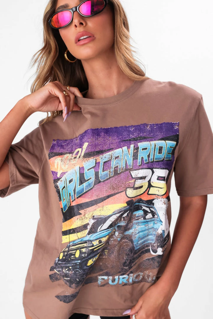 Best deal ⭐ Adika Clothing 👧 GIRLS RIDE Oversized Tee ⌛ 1 Adika Clothing GIRLS RIDE Oversized Tee