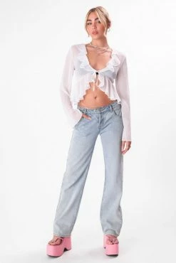 Adika Dulce Tie-Front Ruffle Top Clothing