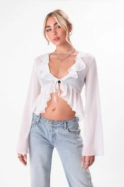 Adika Dulce Tie-Front Ruffle Top Clothing