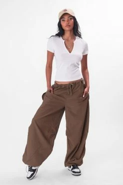 Adika Snapper Button Placket Ribbed Tee