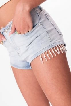Flash Sale 🎁 Adika Jaden Beaded Fringe Denim Shorts Clothing 👏 8 Adika Jaden Beaded Fringe Denim Shorts Clothing