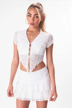 Best Sale 🥰 Adika New 👗 Dresses Wingsie Ruffle Lace Mini 👗 Skirt 😉 9 Adika New Dresses Wingsie Ruffle Lace Mini Skirt