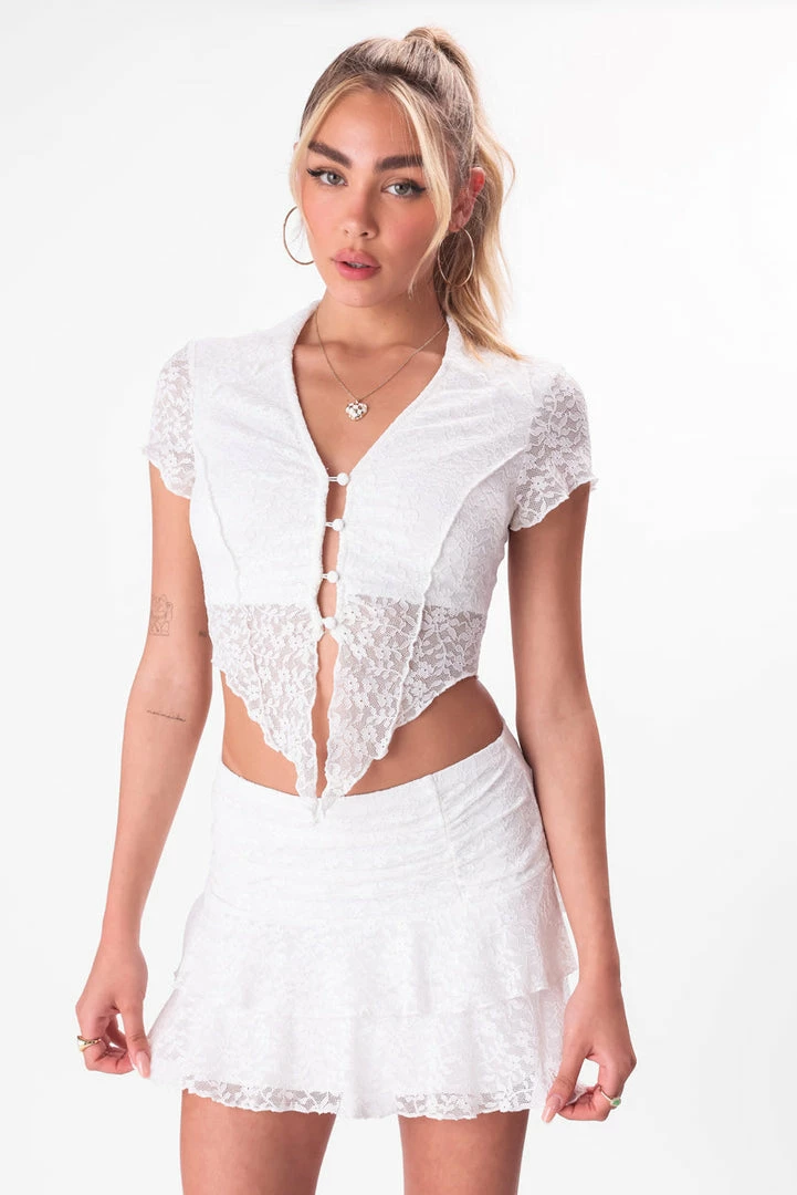 Best Sale 🥰 Adika New 👗 Dresses Wingsie Ruffle Lace Mini 👗 Skirt 😉 4 Adika New Dresses Wingsie Ruffle Lace Mini Skirt