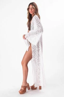 Adika Cancun Flared Sleeves Lace Kimono Clothing