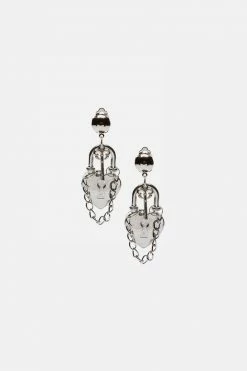 Adika Accessories Lock-Heart Earrings