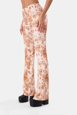 Adika Clothing Wild-Flower Ribbed Flared Pants