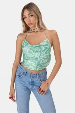 Adika Cruz Satin-Finish Crop Top Y2K Fever