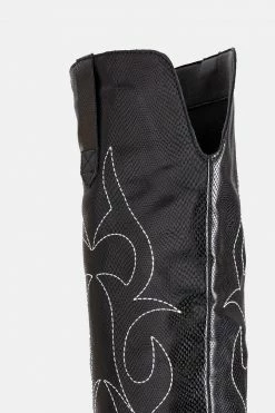 Adika Parton Embroidered Faux Leather Boots