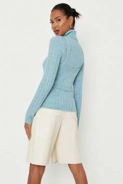 Adika Tops MISSGUIDED // Turtleneck Knit Sweater With Overlayer Top