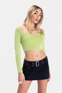 Adika Kiwi Cropped Knit Sweater OUTLET