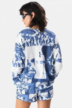 Adika Biles Lace Up Waffle Crewneck OUTLET