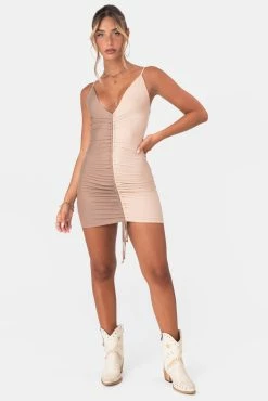 Adika Clothing Donny Color-Block Ruched Mini Dress