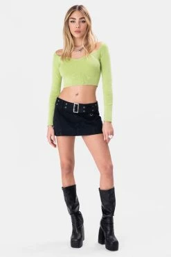 Adika Kiwi Cropped Knit Sweater OUTLET