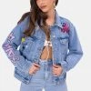 Adika LOVE Graffiti Denim Jacket Clothing