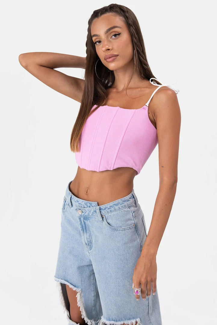 Best Pirce ❤️ Adika Singleton Corset-Style Crop Top 🔥 1 Adika Singleton Corset-Style Crop Top