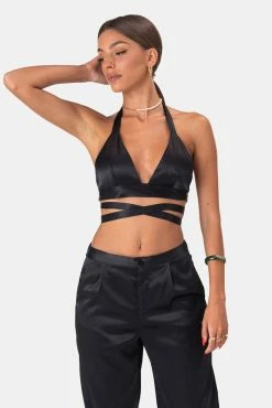 Adika Sullivan Satin-Finish Strappy Bralette Top OUTLET
