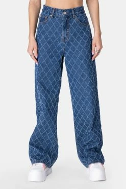 Adika OUTLET Cliff Textured Pattern Jeans | WIDE
