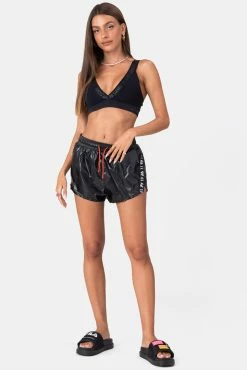 Adika Brands FILA // Glossy Nylon Track Shorts