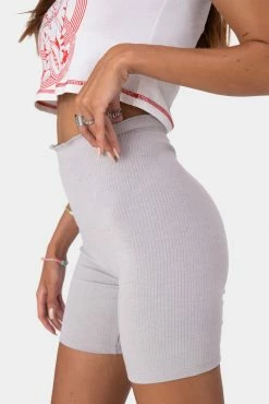 Adika Chad Wavy-Waistband Ribbed Shorts OUTLET