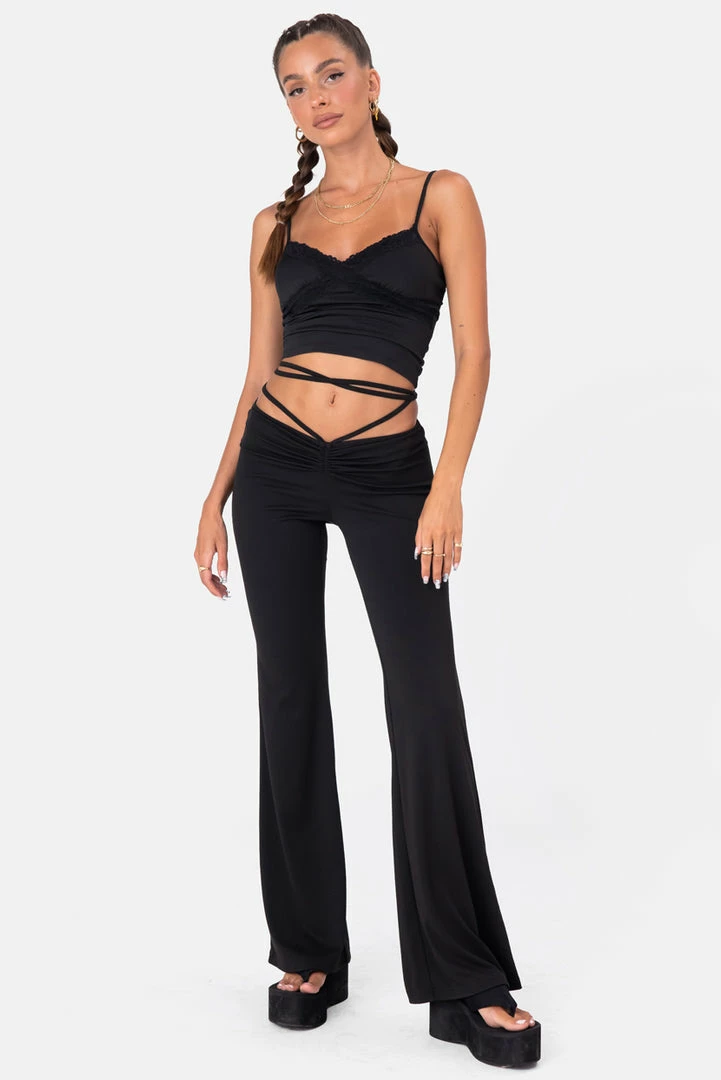 Coupon 👍 Adika Normandy Waist- Tie Flared Pants 🛒 1 Adika Normandy Waist- Tie Flared Pants