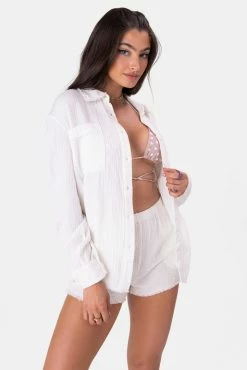 Adika Clothing Sorentto Crinkle Button-Down Shirt