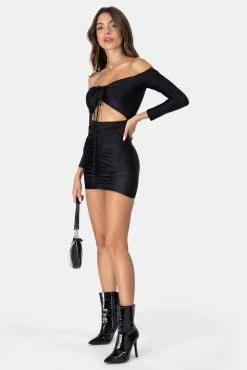 Adika Ramirez Ruched Off-Shoulder Mini Dress