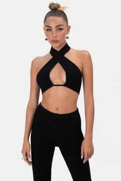 Adika Mimosa Knitted Halter Crop Top OUTLET