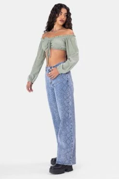 Adika Islands Off-Shoulder Crop Top Clothing