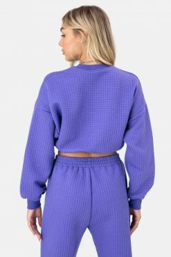 Adika OUTLET DARLING Waffle-Knit Cropped Sweatshirt