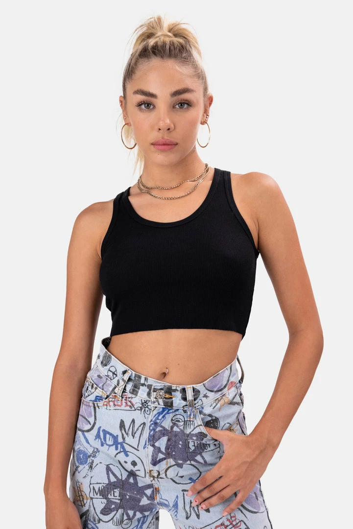 Deals 🌟 Adika Live Ribbed Cropped Tank Top 🔔 1 Adika Live Ribbed Cropped Tank Top