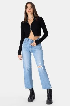 Adika Y2K Fever Inks Two-Way Zipper Cardigan