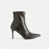 Adika Snake Faux Leather Stiletto Booties OUTLET