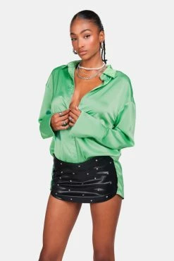 Adika Sleek Chick Satin Finish Button Shirt