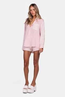 Outlet 😍 Adika New Quick Coffee Run Oversized Striped 👕 Shirt 🎁 7 Adika New Quick Coffee Run Oversized Striped Shirt