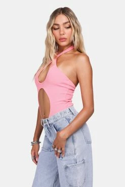 Adika Sugar & Spice Cut-Out Halter Bodysuit New