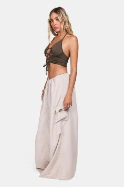 Deals ❤️ Adika Norman Cord Elastic Cargo Maxi 👗 Skirt ❤️ 6 Adika Norman Cord Elastic Cargo Maxi Skirt