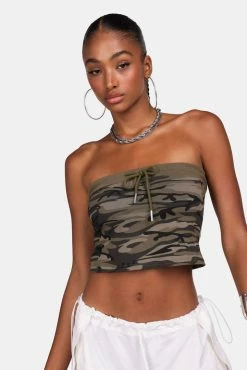 Adika New Non-Stop Drawstring Cropped Strapless Top