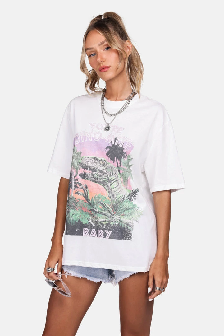 Budget ๐ Adika You're Dino-Mite Baby Oversized Tee New โ 3 Adika You're Dino-Mite Baby Oversized Tee New
