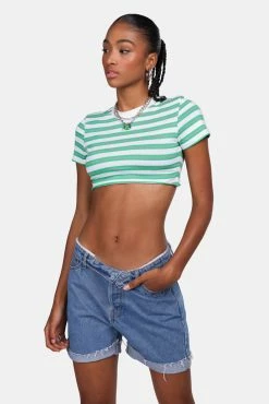 Adika Wanderlust Fold Over Waist Denim Shorts