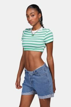 Adika Wanderlust Fold Over Waist Denim Shorts