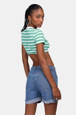 Adika Wanderlust Fold Over Waist Denim Shorts